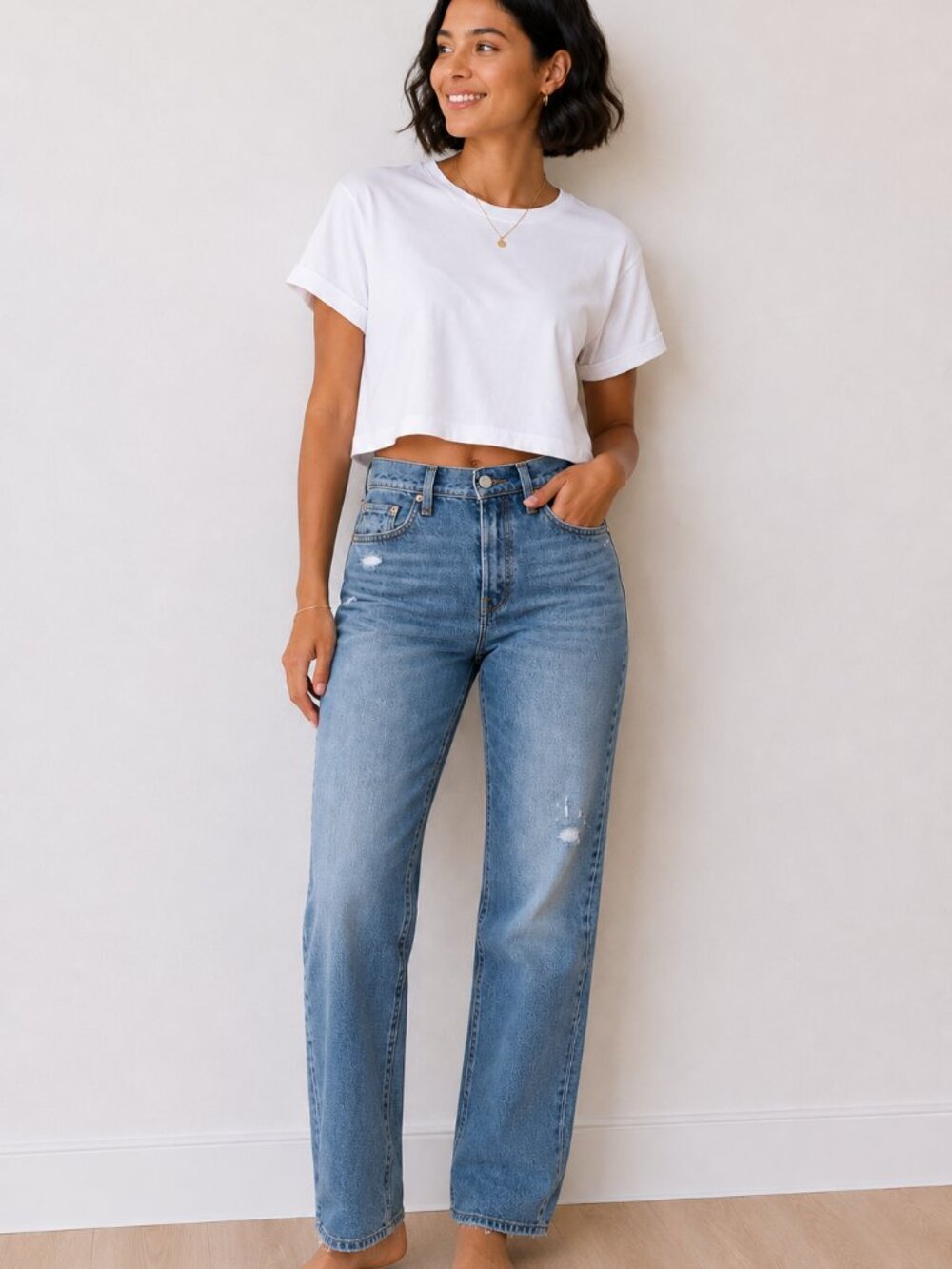 Levi's 501 Curve Jeans with Distressed Detail